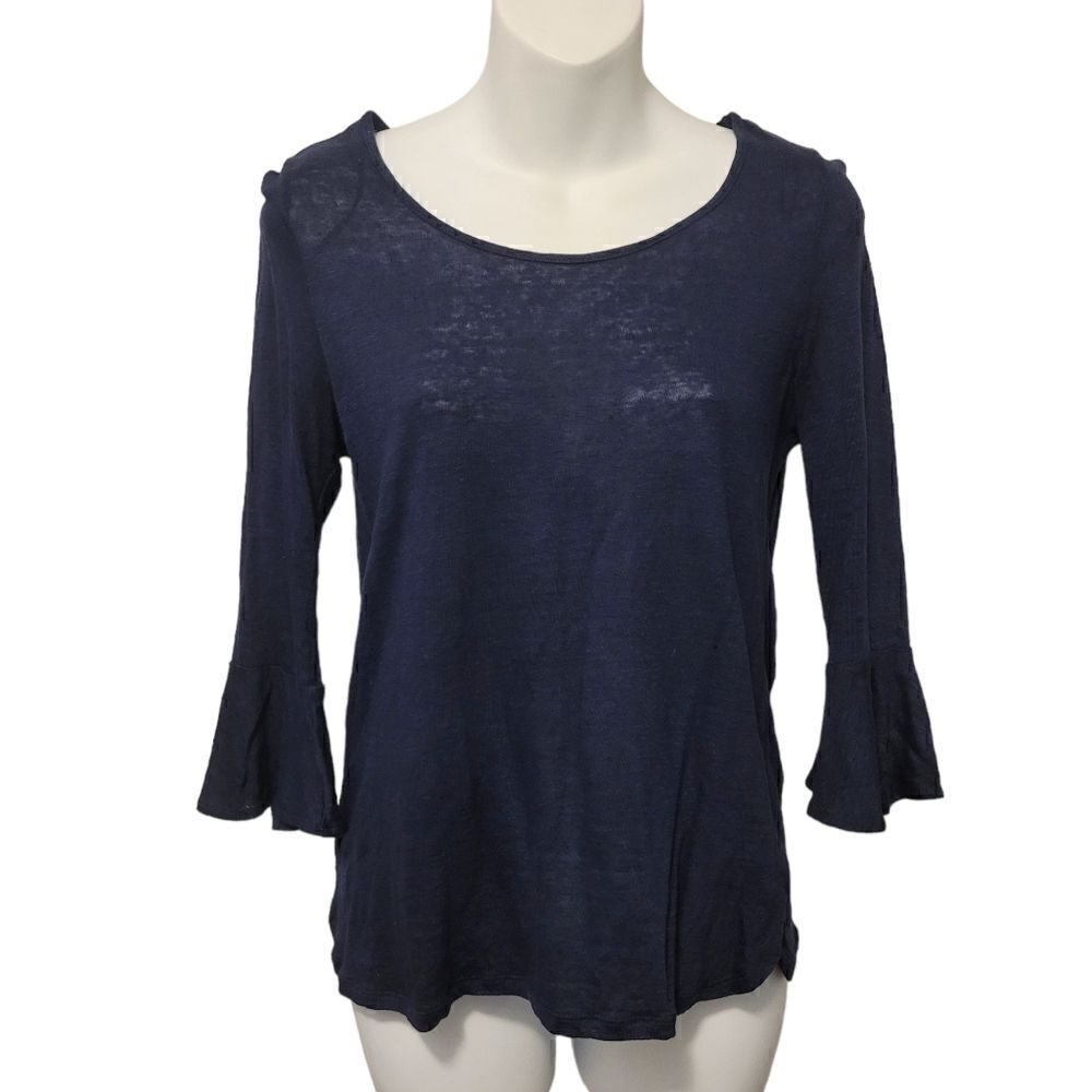 2/$20 Cynthia Rowley Navy Blue Top Blouse Size: Small